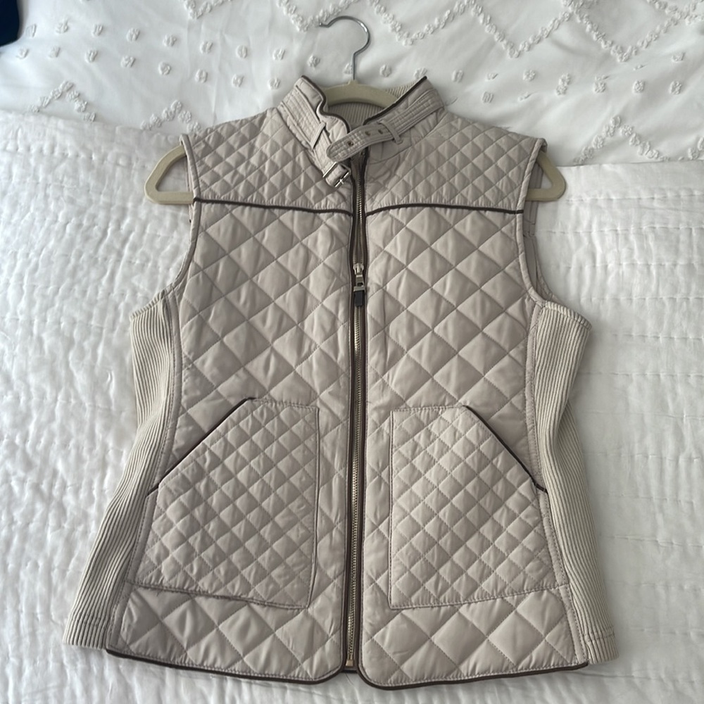 Tan diamond stitch vest
